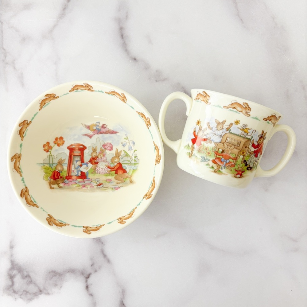 Royal Doulton Bunnykins Mug & Bowl Set Fine Bone China